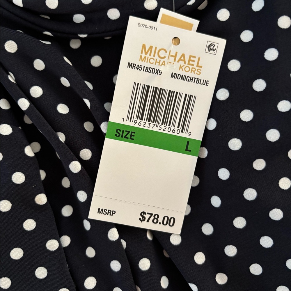 MICHAEL Michael Kors Blue and White Blouse with Polka Dots - Picture 4 of 6